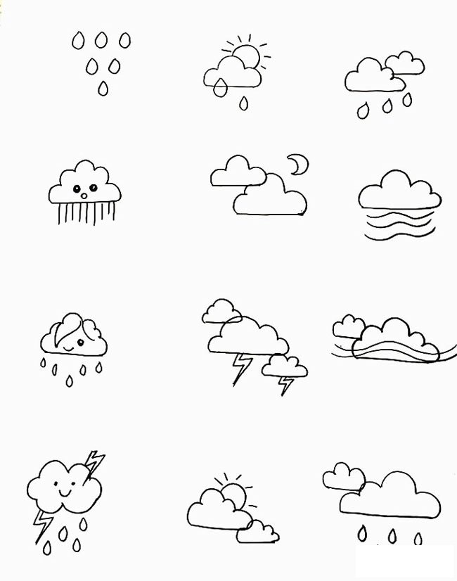 天气简笔画图片大全