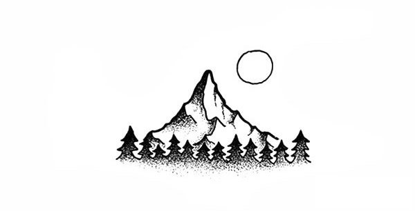 山丘风景简笔画图片5