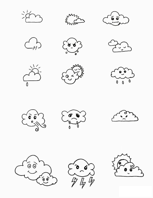天气简笔画图片大全
