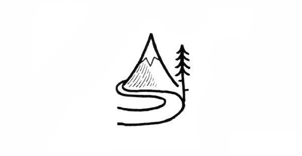 山丘风景简笔画图片2