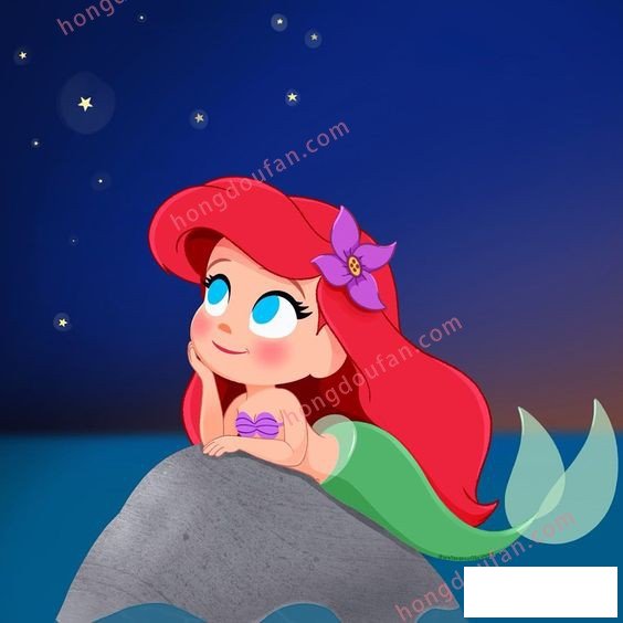 小美人鱼 迪士尼简笔画大全 简笔画 第1张
