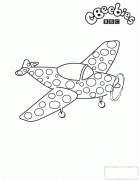 带圆圈图案的飞机简笔画