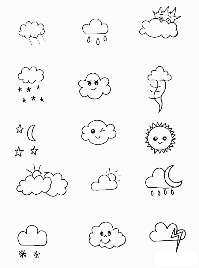 天气简笔画图片大全