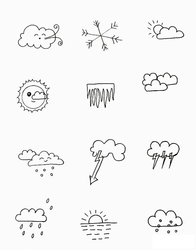天气简笔画图片大全