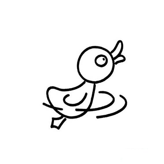 鸭子游泳的简单画法