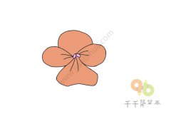 蝴蝶花的花朵简笔画图片