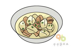 萝卜羊肉汤简笔画步骤图