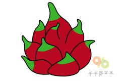 营养丰富的火龙果简笔画图片