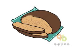 营养的切片面包简笔画