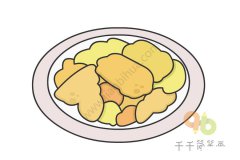 营养美味的炒鸡蛋简笔画