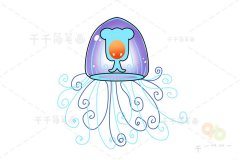 灯塔水母简笔画