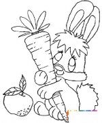 兔子吃萝卜简笔画4