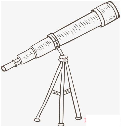  手绘天文望远镜怎么画好看 望远镜简笔画图片