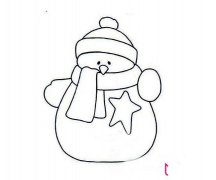 冬天简笔画图片，雪人简笔画