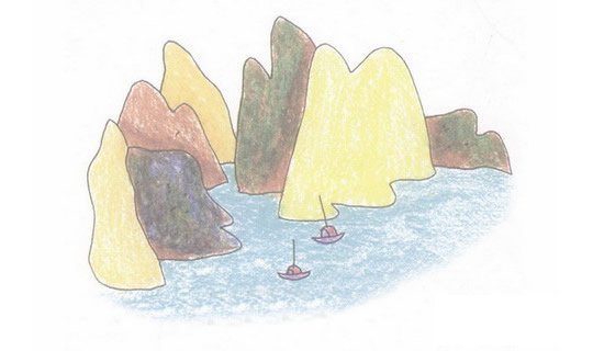 岛屿简笔画完成图