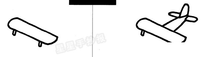 双翼老式飞机简笔画