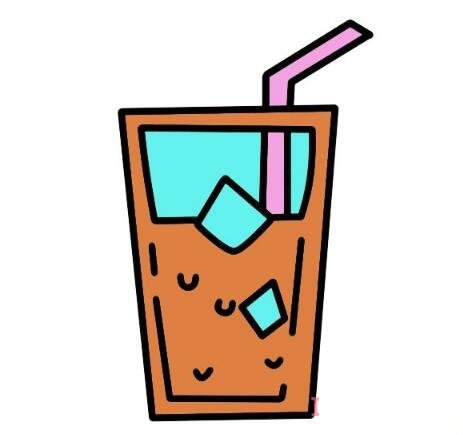 一杯饮料简笔画怎么画带步骤图彩色