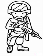 威武陆军简笔画