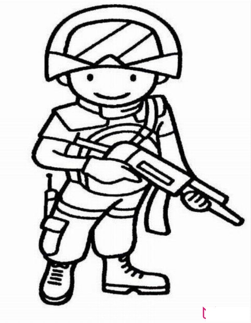 威武陆军简笔画