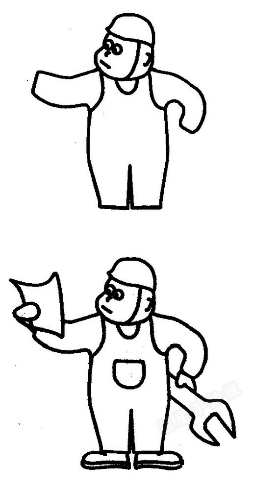 工人叔叔简笔画图片