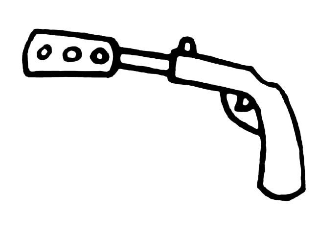 手枪武器物品简笔画步骤图片大全