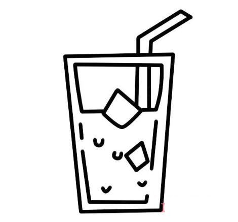 一杯饮料简笔画怎么画带步骤图彩色