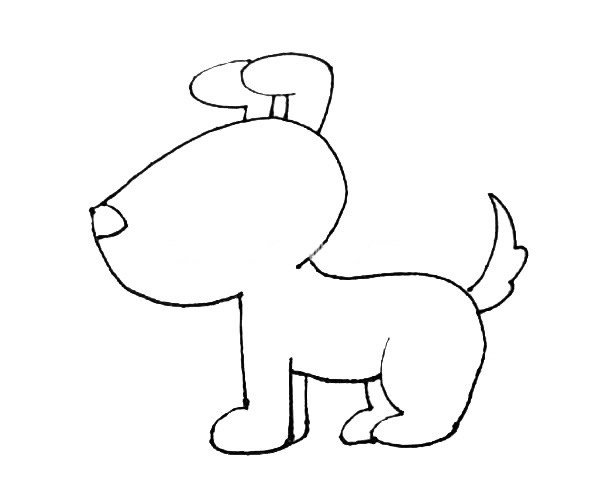 儿童学画小黄狗简笔画步骤教程