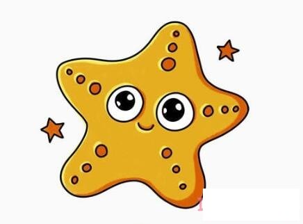 卡通海星怎么画带步骤图涂色简单好看
