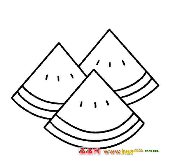 可口的西瓜【简笔画】1