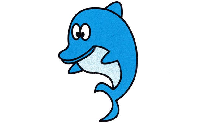 海豚简笔画步骤图片大全