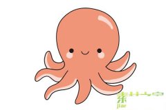 卡通章鱼简笔画图片带颜色