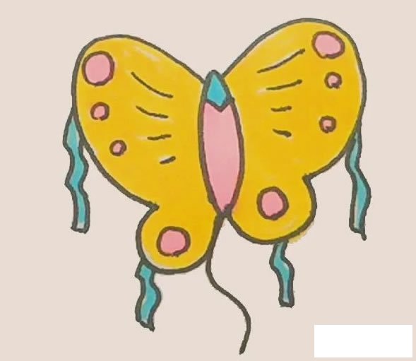 蝴蝶风筝简笔画