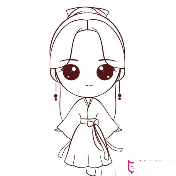 手绘杨幂q版简笔画，杨幂古装Q版