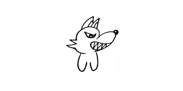 大灰狼简笔画彩色画法