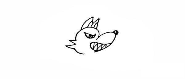 大灰狼简笔画彩色画法