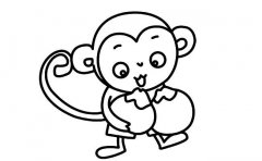 小猴子动物简笔画步骤图片大全