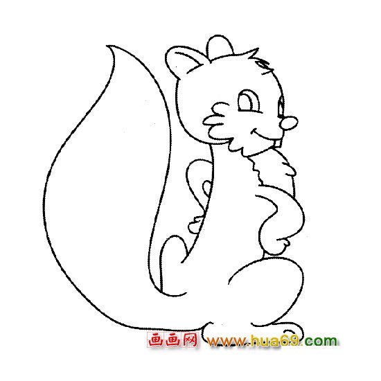 表演节目的松鼠（简笔画）2