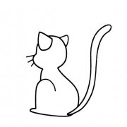 小猫咪的画法动物背影简笔画