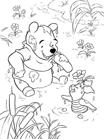 小熊维尼游泳简笔画2