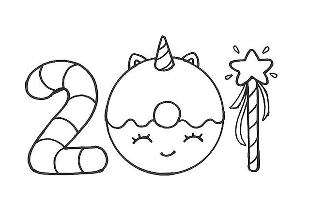 2019艺术字简笔画