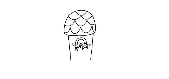 海上小屋简笔画步骤图