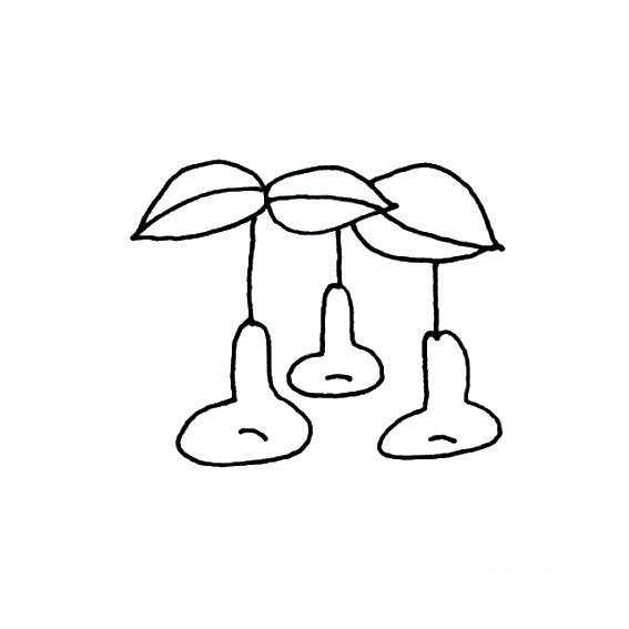 挂在藤上的三个葫芦简笔画法