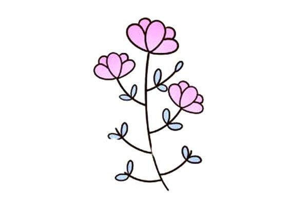 ​一枝漂亮的小花简笔画步骤图