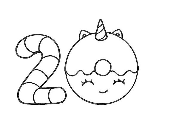 2019艺术字简笔画