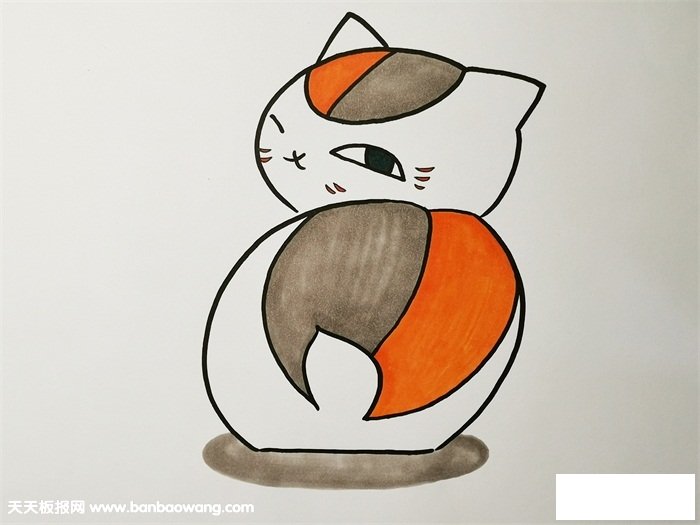 猫咪老师简笔画过程