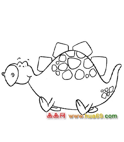 奔跑的恐龙（简笔画）3