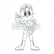 黑猫警长的简笔画法