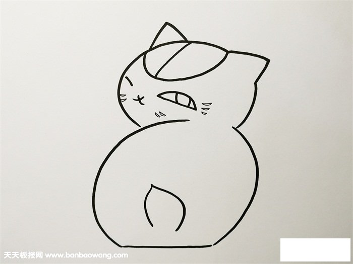 猫咪老师简笔画过程