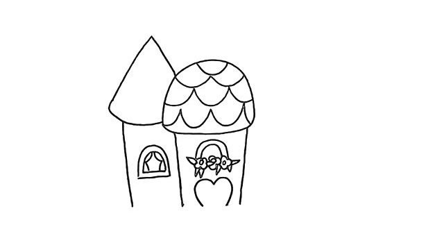 海上小屋简笔画步骤图