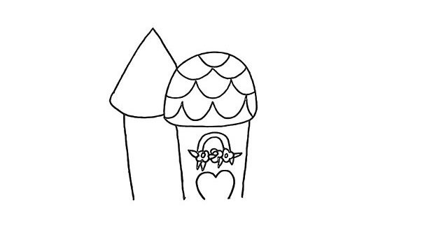 海上小屋简笔画步骤图